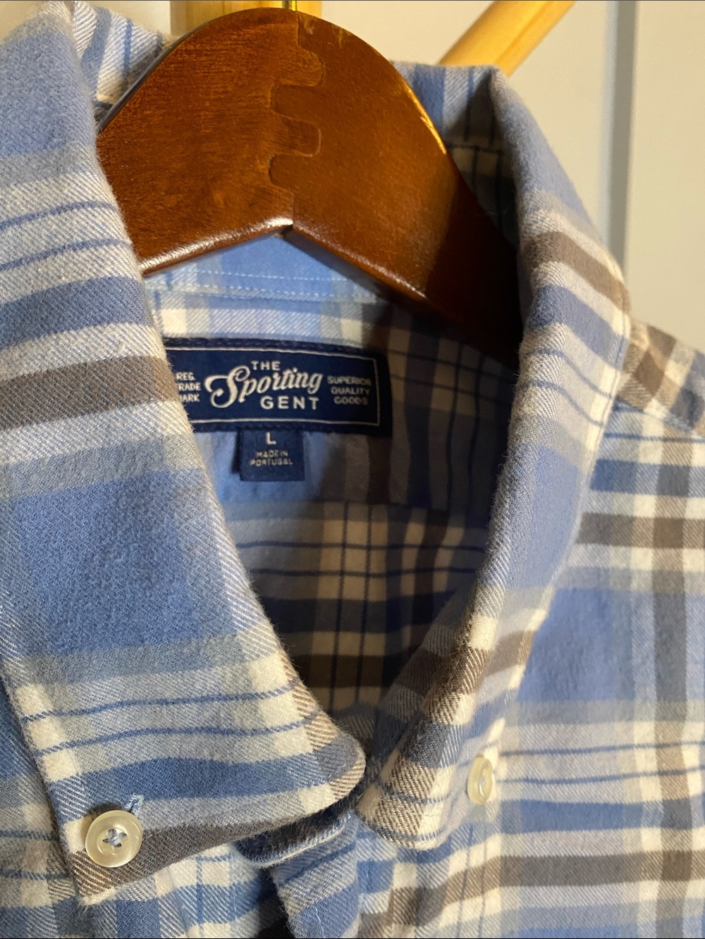 The Sporting Gent TSG Classic Light Blue Plaid Button-Down Shirt - 100% Cotton